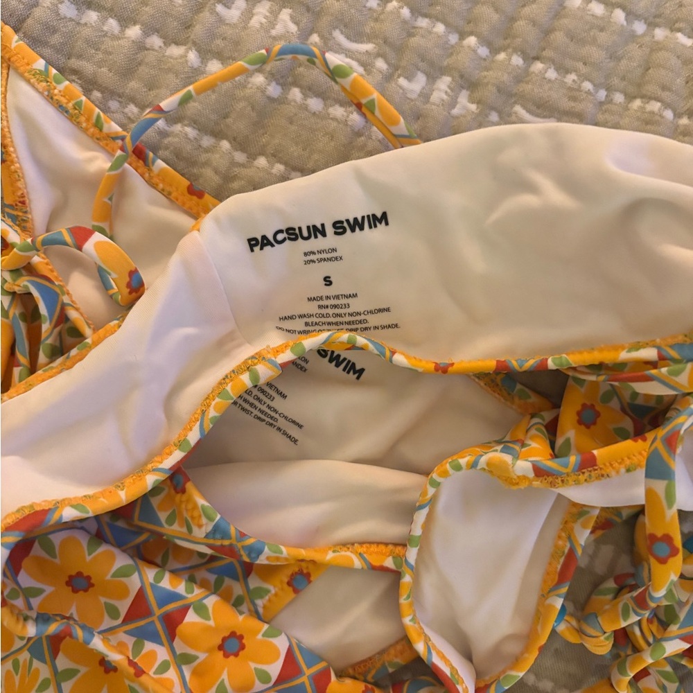 Pacsun Floral Angela Beaded Tie Front Bikini - Picture 6 of 6